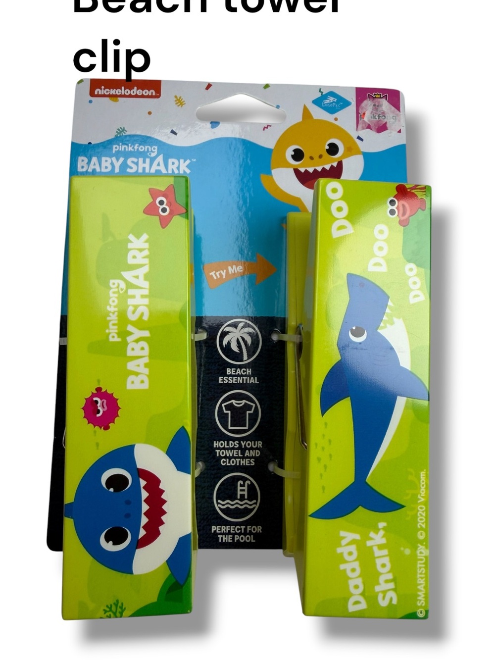 Nickelodeon Baby Shark Towel Clips - Yellow Pink Blue